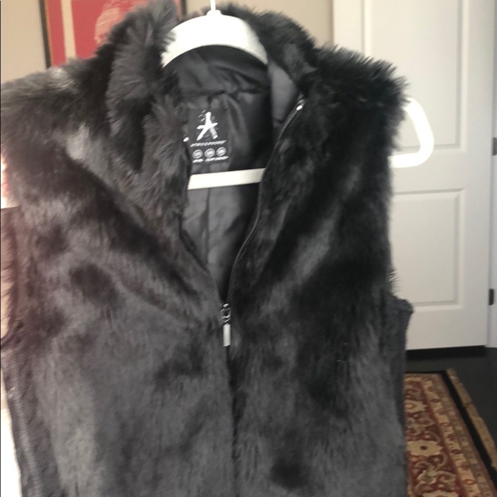 Black Faux Fur Vest